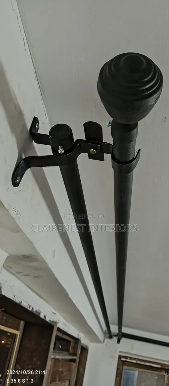 Black, Powder Coated, Strong and Elegant Powder Coated Window Rods