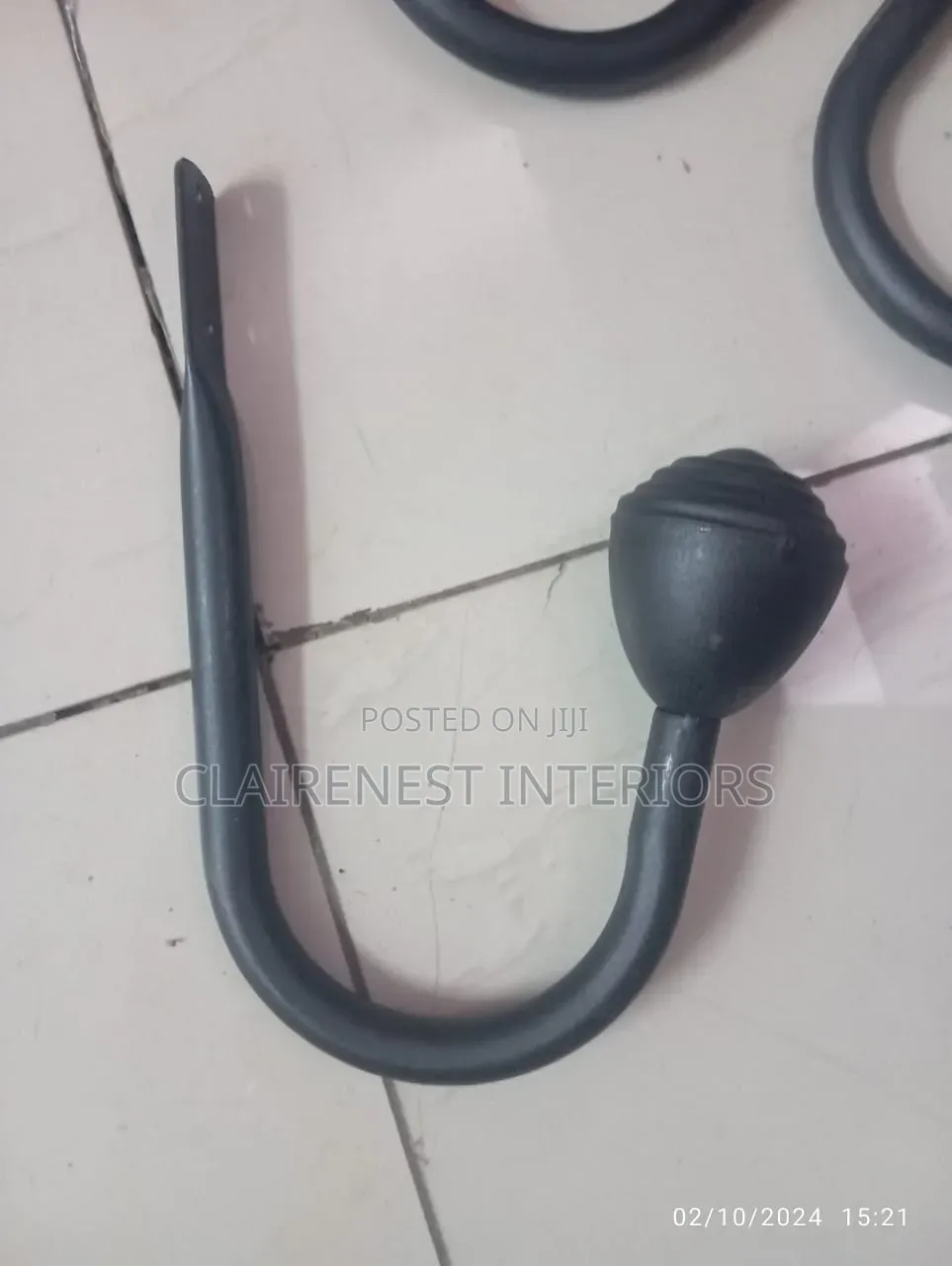 Brown and Black, Rough Coated, Metallic Curtain Holders