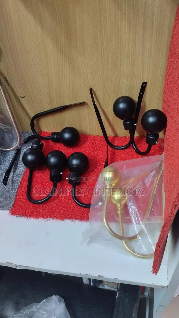 Gold, Black and Silver Sleek and Simple Metallic Curtain Holders