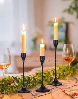 3pcs Black Candle Holders