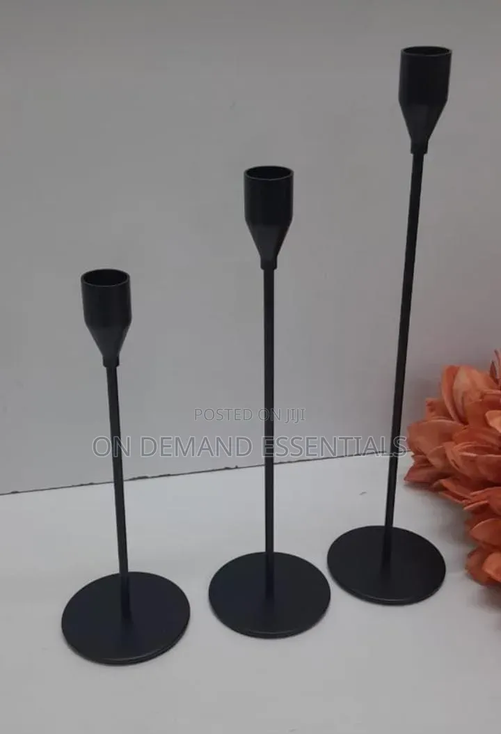 3pcs Black Candle Holders