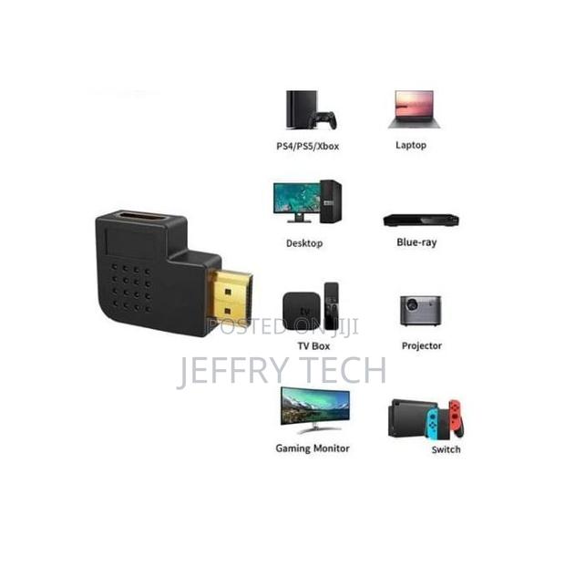 Hdmi 90 and 270 Degree Male to Female Flat Adapter