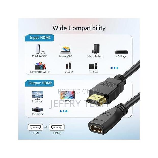 Hdmi-Compatible Extension / Joiner Cable Male to Female