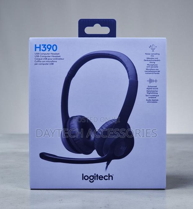 The Logitech H390 USB Plug-and-Play Wired Computer Headset. - main view