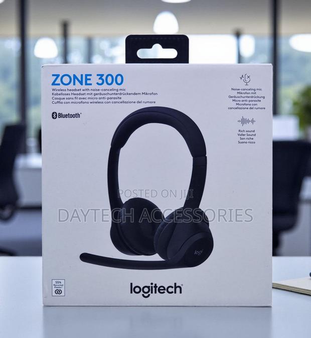 Logitech Zone 300 Wireless Bluetooth Headset – Midnight Black - main view