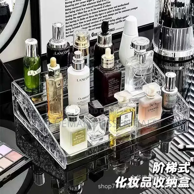3 Tier Clear Acrylic Perfume Stand/ Countertop Skincare Organizer