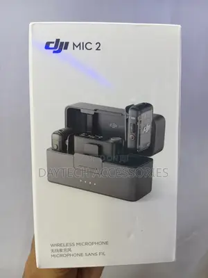 The DJI Mic 2 (2 TX + 1 RX + Charging Case) Dual-Channel Microphone.