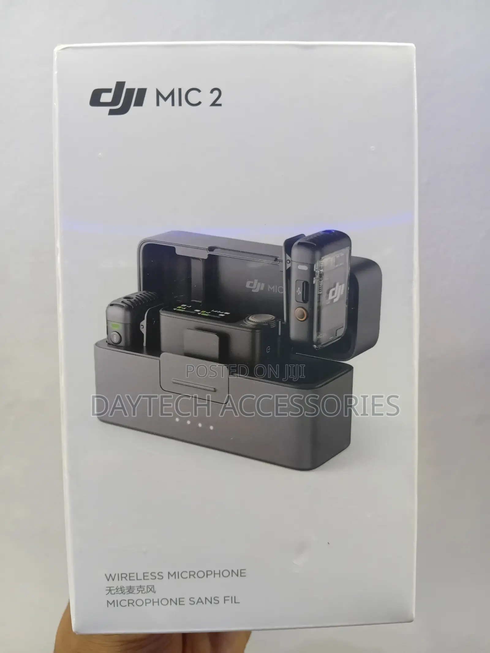 The DJI Mic 2 (2 TX + 1 RX + Charging Case) Dual-Channel Microphone.