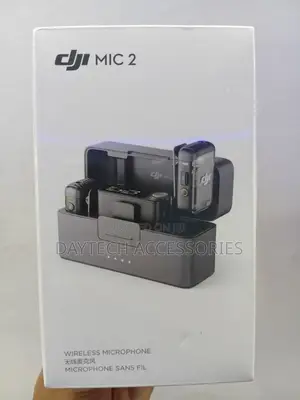The DJI Mic 2 (2 TX + 1 RX + Charging Case) Dual-Channel Microphone.