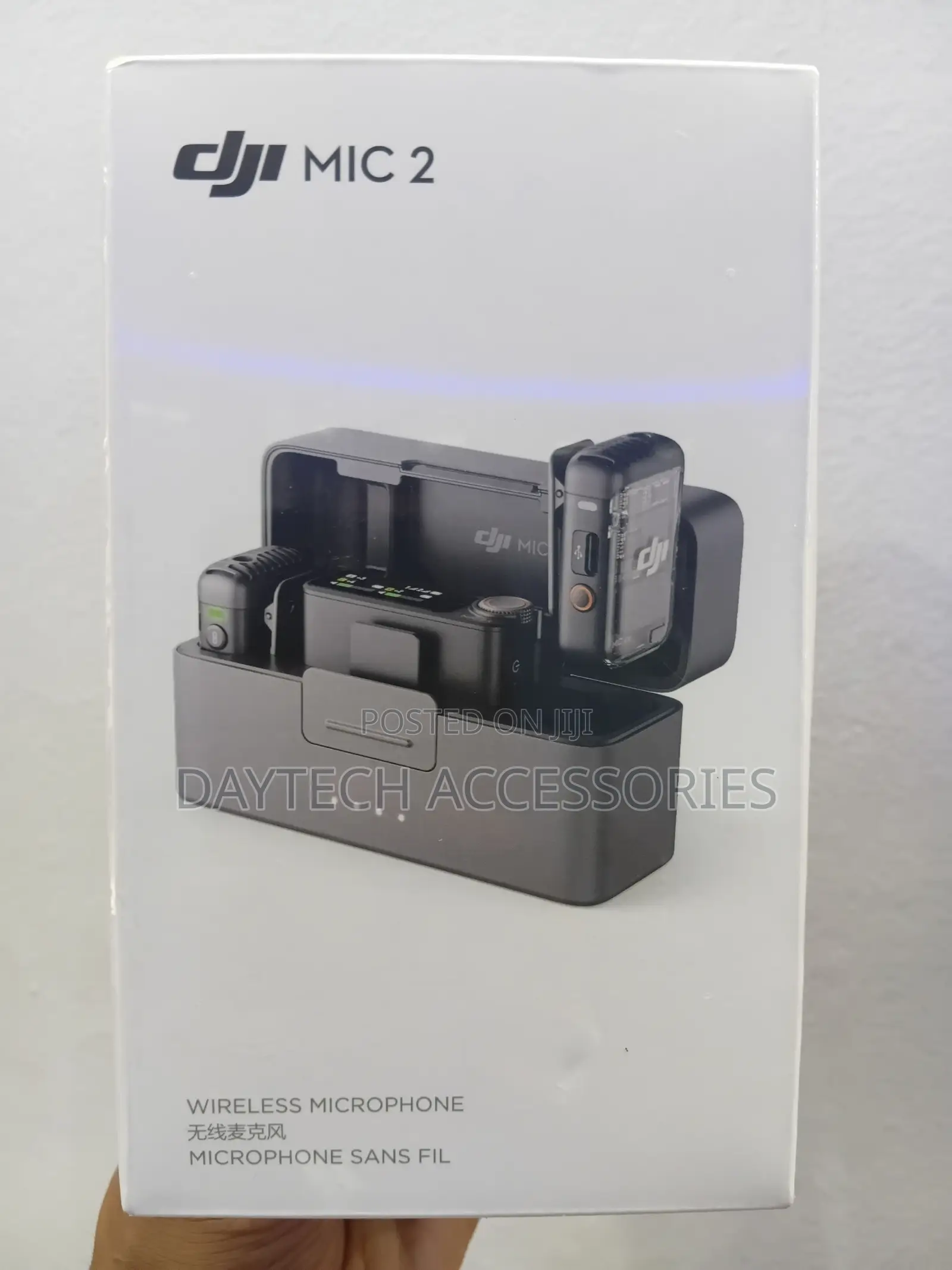 The DJI Mic 2 (2 TX + 1 RX + Charging Case) Dual-Channel Microphone.