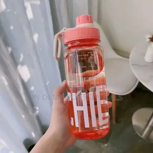 Pink 1l Hello Motivational Outdoor Water Bottle