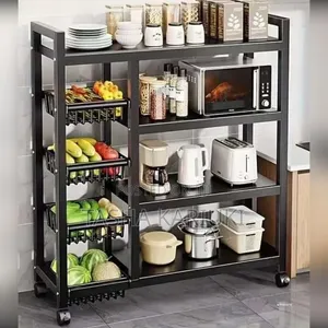 Kitchen Rack With Moveable and Lockable Wheels