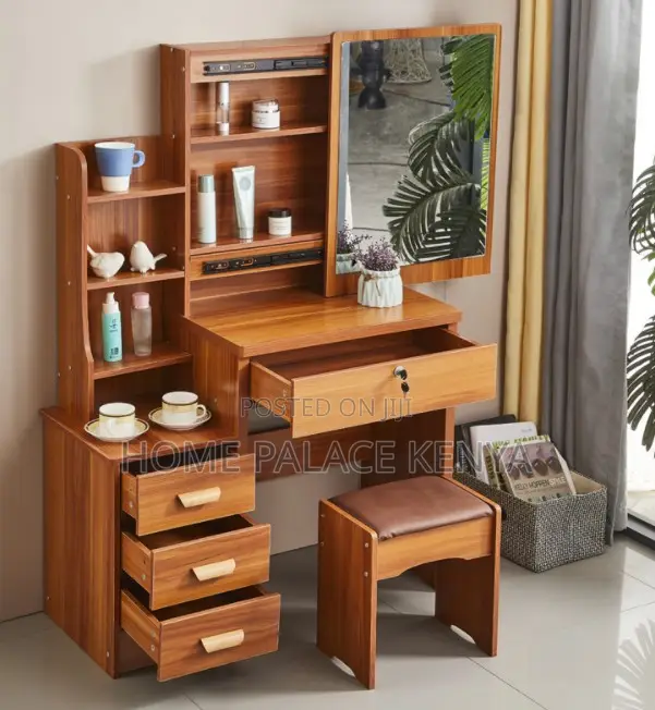 Dressing Table: Velma Brown Generic Dressing Table With Sliding Mirror