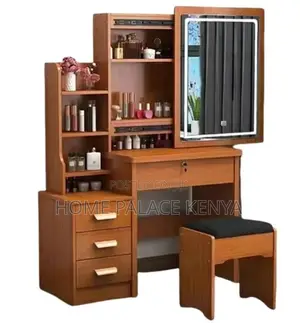 Dressing Table: Velma Brown Generic Dressing Table With Sliding Mirror