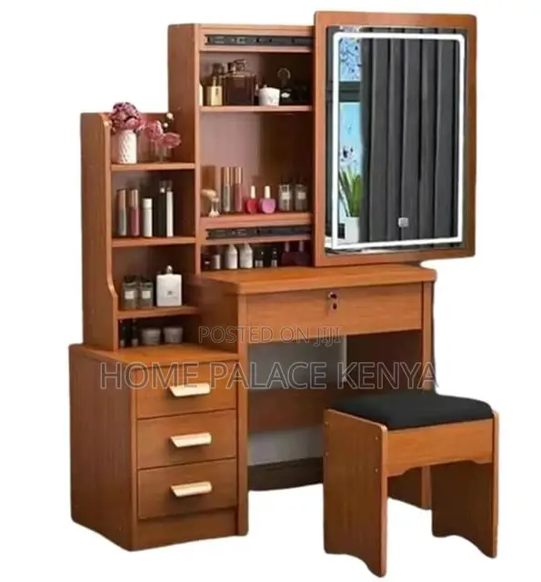 Dressing Table: Velma Brown Generic Dressing Table With Sliding Mirror