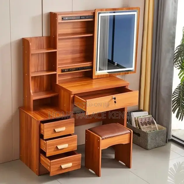 Dressing Table: Velma Brown Generic Dressing Table With Sliding Mirror
