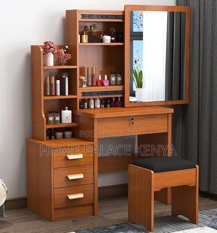 Dressing Table: Velma Brown Generic Dressing Table With Sliding Mirror