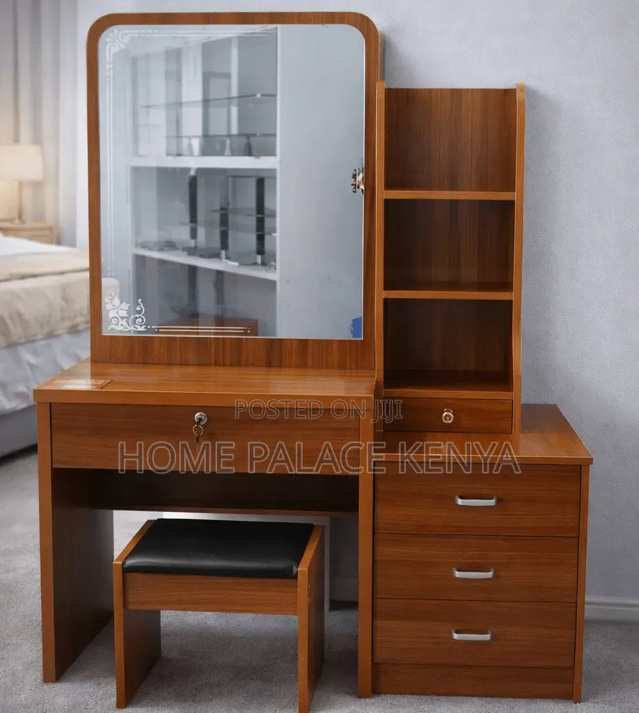 Dressing Table: Velma Brown Generic Dressing Table With Sliding Mirror