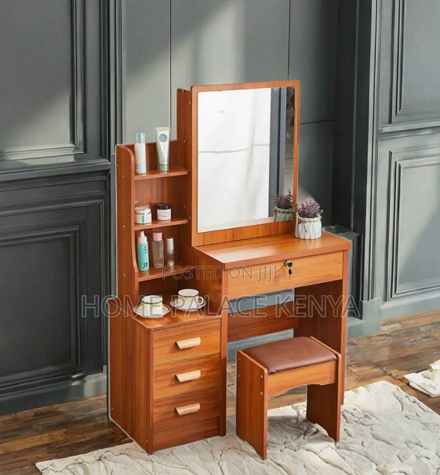 Dressing Table: Velma Brown Generic Dressing Table With Sliding Mirror