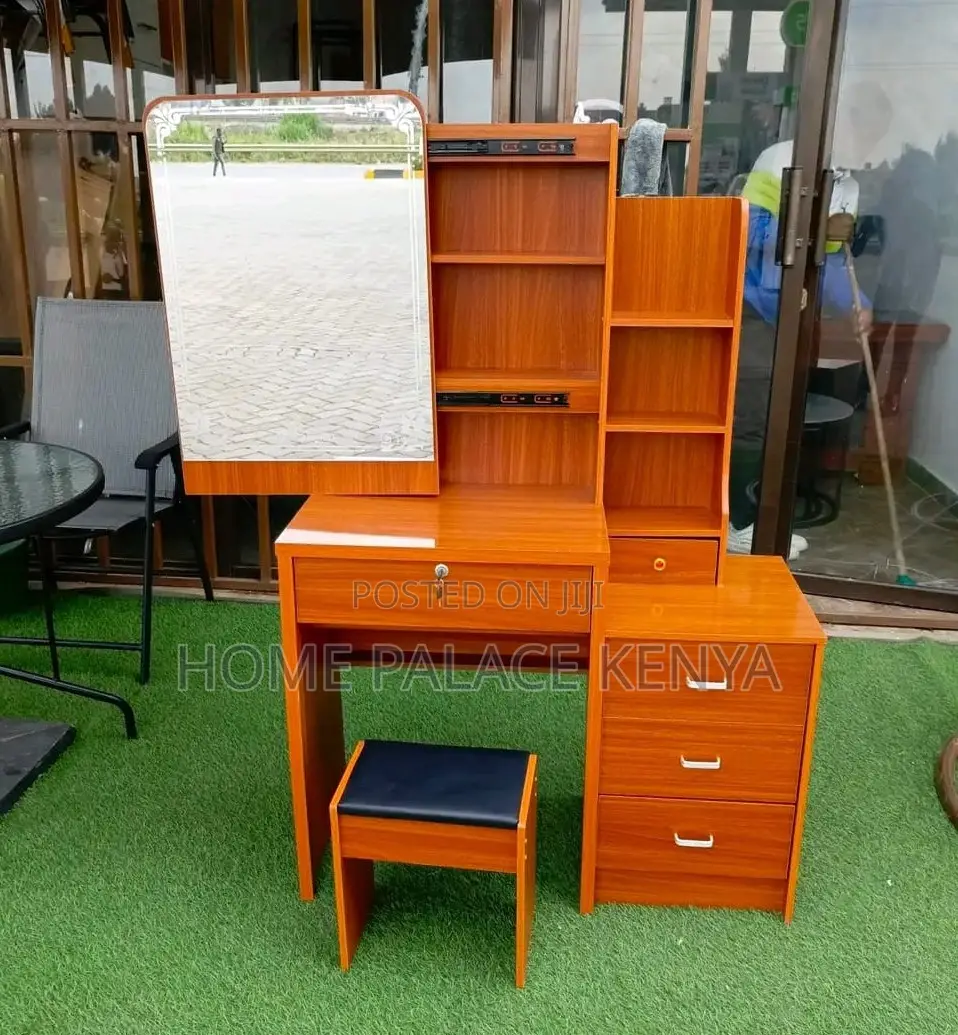 Dressing Table: Velma Brown Generic Dressing Table With Sliding Mirror