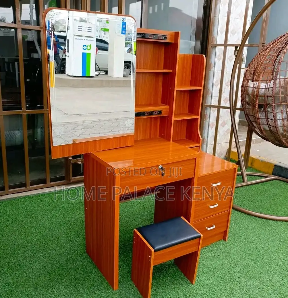 Dressing Table: Velma Brown Generic Dressing Table With Sliding Mirror