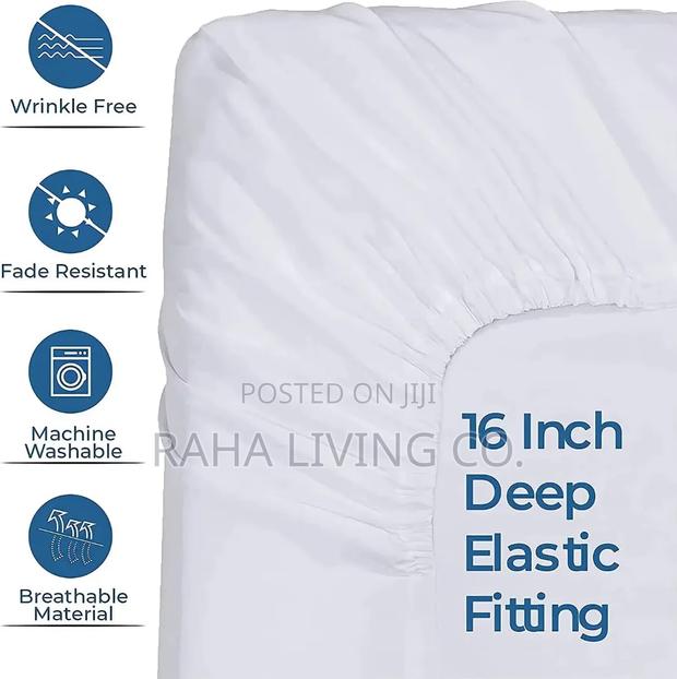 Cotton Fitted Mattress Cover 2 Pillowcases | 3 Sizes - thumbnail 4