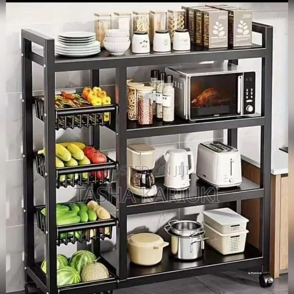 Kitchen Rack With Moveable and Lockable Wheels
