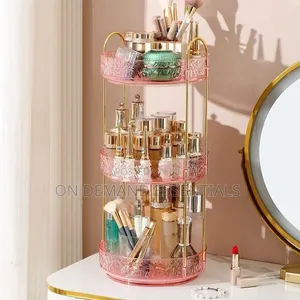2 Layer 360° Rotating Makeup Storage Rack Multi-Layer Organizer