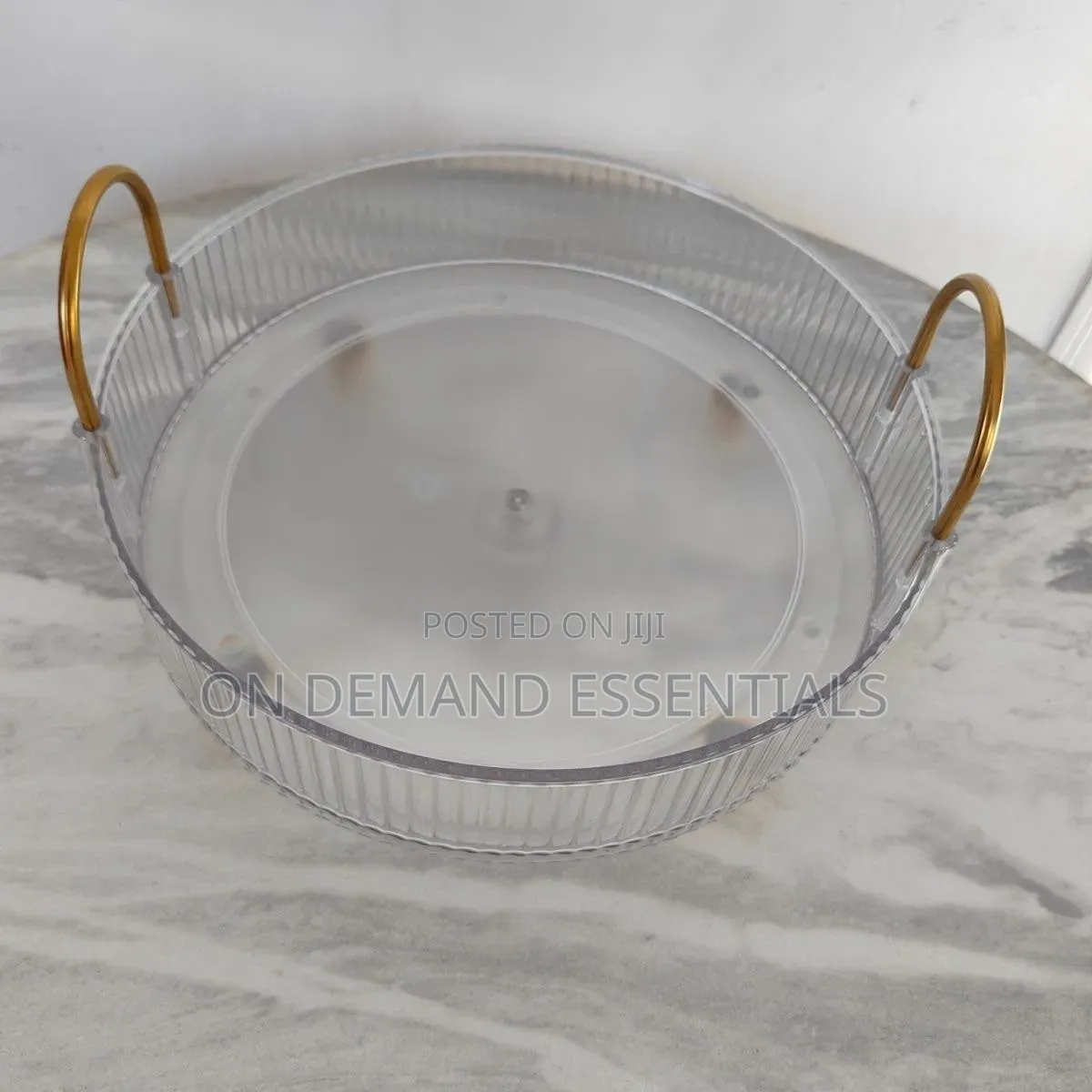 2 Layer Luxurious Textured 360° Rotating Makeup Storage Rack