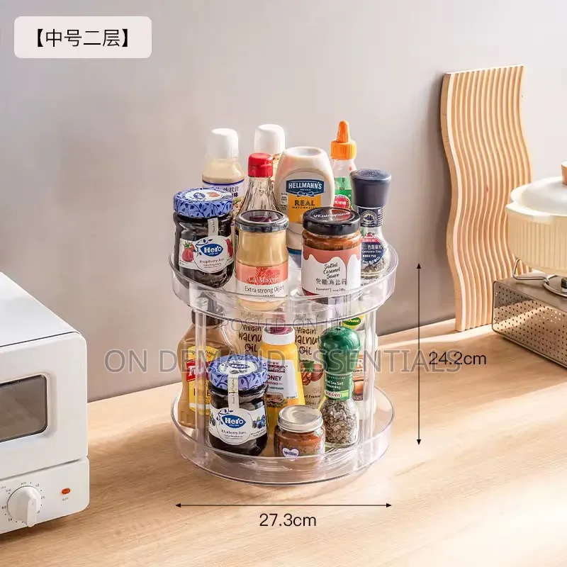 2 Layer 360 Rotation Cabinet Turntable Organizer / Lazy Susan