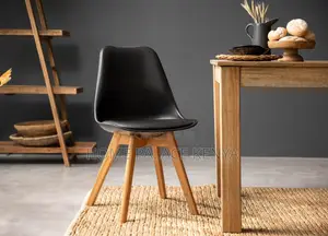 Dining Chair: Carson Black Padded Nordic Dining Chair