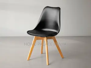 Dining Chair: Carson Black Padded Nordic Dining Chair