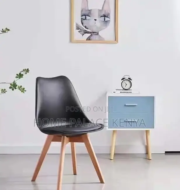 Dining Chair: Carson Black Padded Nordic Dining Chair