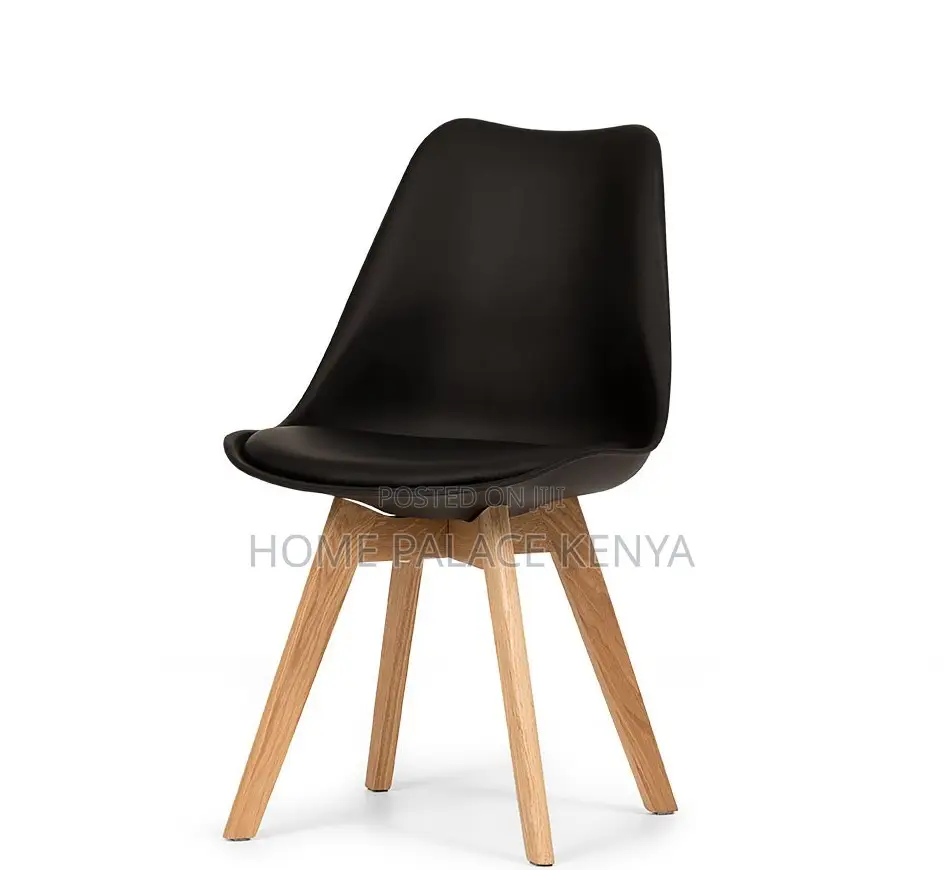 Dining Chair: Carson Black Padded Nordic Dining Chair