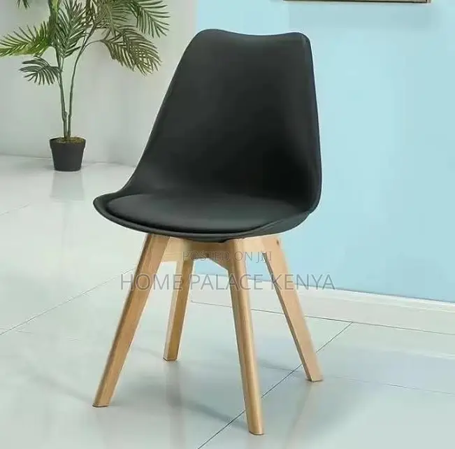 Dining Chair: Carson Black Padded Nordic Dining Chair