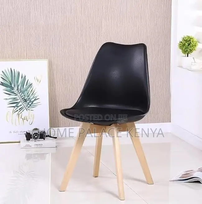 Dining Chair: Carson Black Padded Nordic Dining Chair