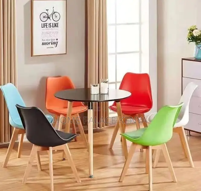 Dining Chair: Carson Black Padded Nordic Dining Chair
