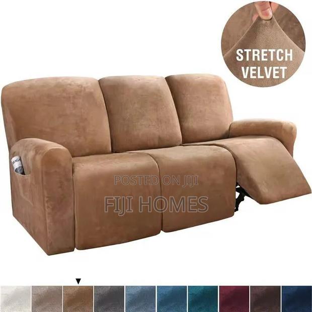 High Density Velvet Material Recliner Sofa Covers - thumbnail 2