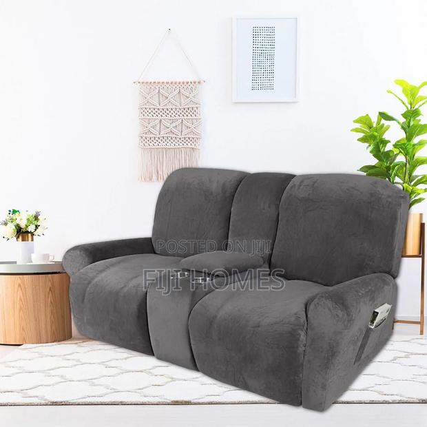 High Density Velvet Material Recliner Sofa Covers - thumbnail 9