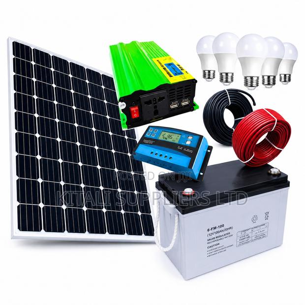 100W Complete Solar Power System Kit With 100W Solar Panel and Items