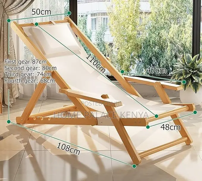 Sun Lounger: Acacia Sling Folding Chaise Lounger