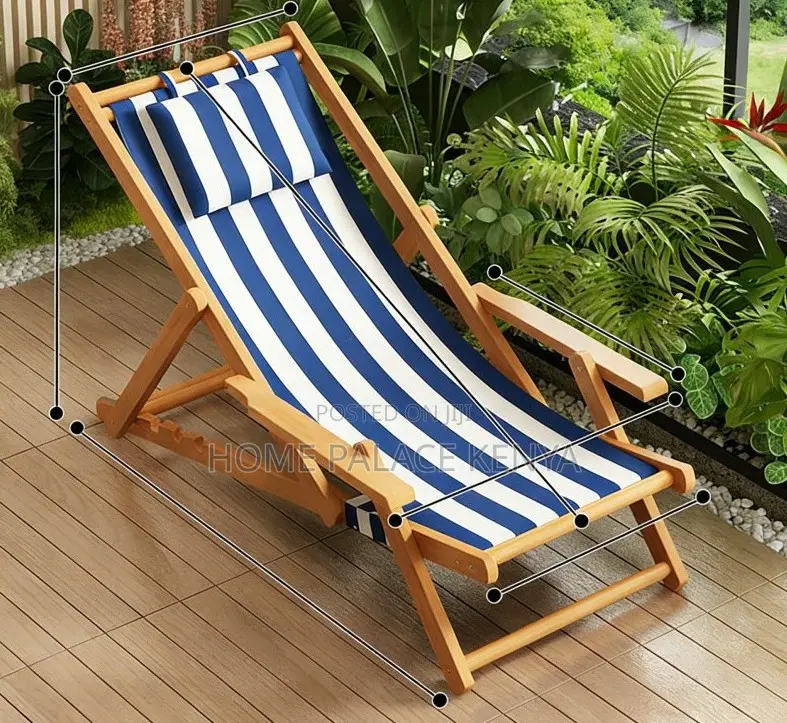 Sun Lounger: Acacia Sling Folding Chaise Lounger