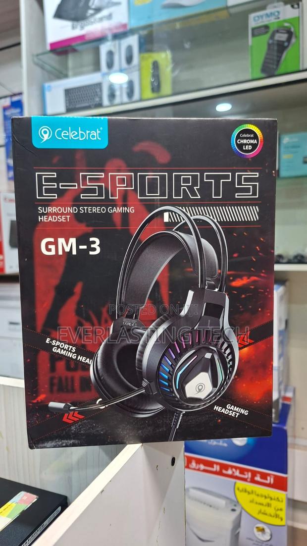 Celebrat GM-3 Wired Gaming Headset - Black - main view