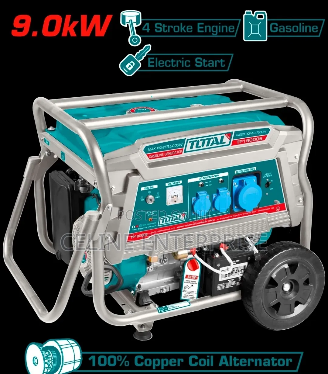 Total 9KW Gasoline Generator