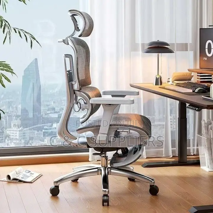 Manager White Mesh Ergonomic Chair.