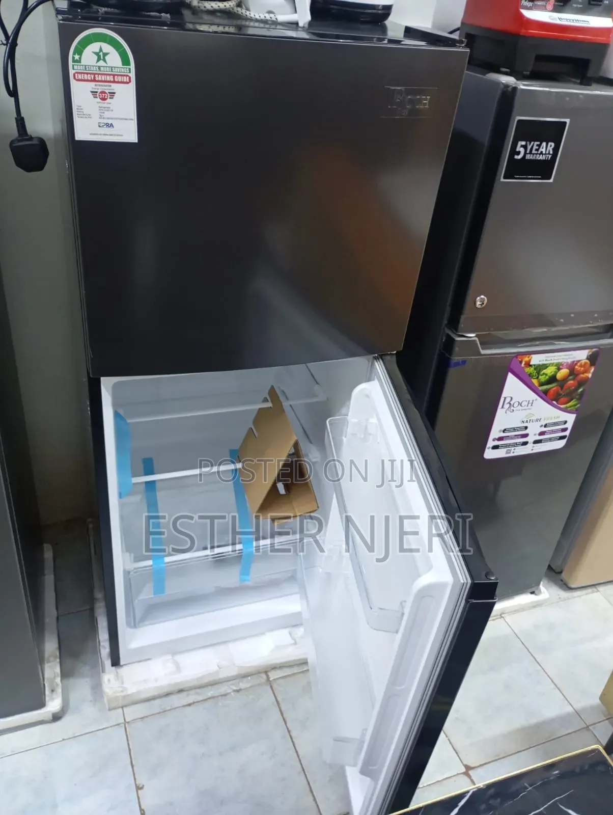 Elephant Gray Roch Double Doors Fridge
