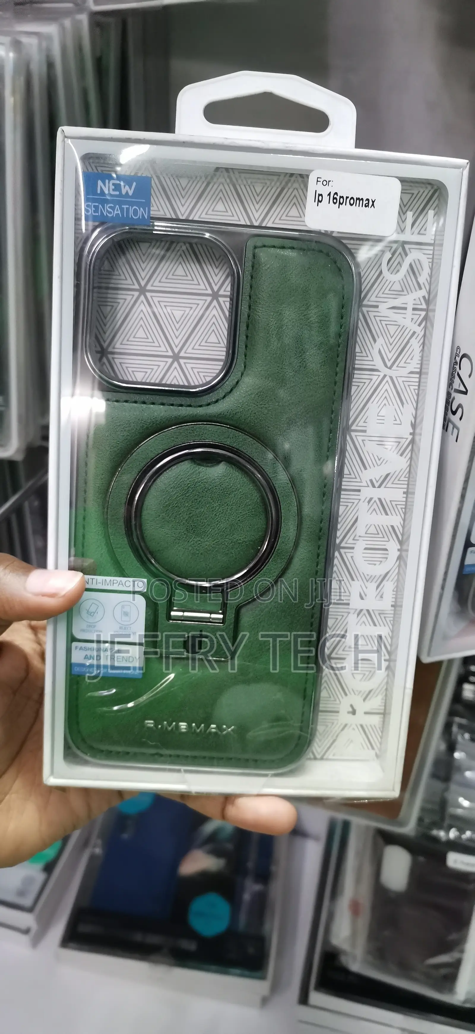 iPhone 16 Pro Max Integrated Magnetic Ring Kickstand Case