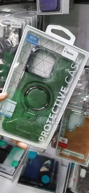 iPhone 16 Pro Max Integrated Magnetic Ring Kickstand Case