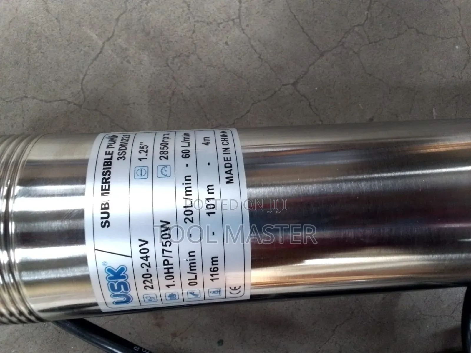 100m Electric Water Pump/Usk 1hp Slim Quality Water Pump
