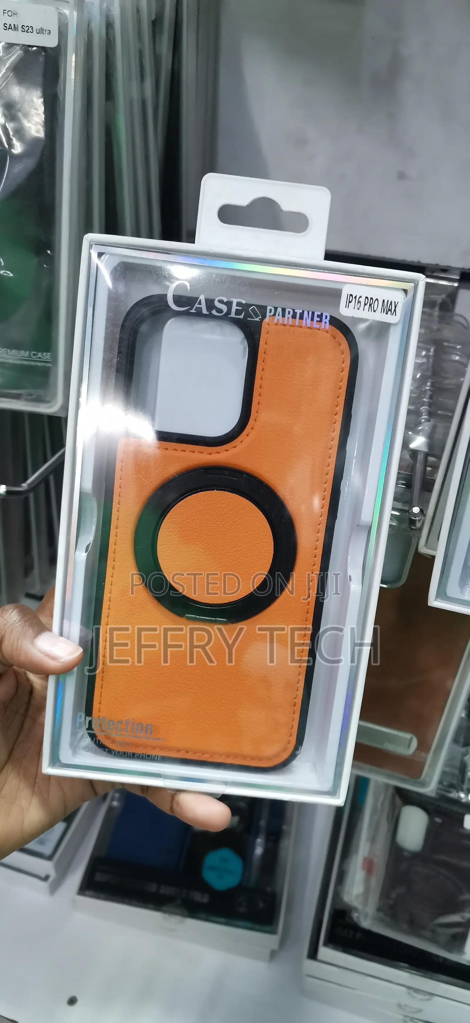 iPhone 16 Pro Max Case Partner Orange PU Leather Case